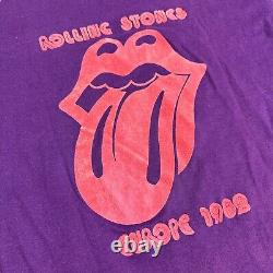 T-shirt Rock de la tournée Showco des Rolling Stones de 1982, style vintage, Led Zeppelin Europe, RARE