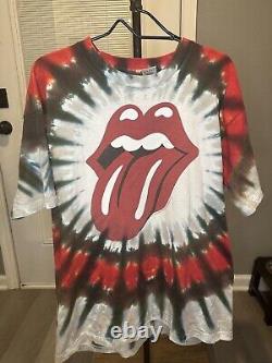 T-shirt Rolling Stones Vintage à couture simple 1994 XL 90s Tie Dye