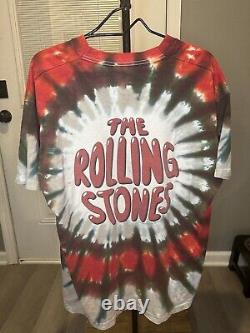 T-shirt Rolling Stones Vintage à couture simple 1994 XL 90s Tie Dye