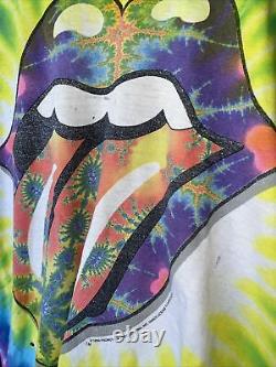T-shirt Tie Dye Vintage 1994 Rolling Stones Fruit Of The Loom Taille X-Large USA