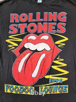 T-shirt Vintage 1994 Rolling Stones Voodoo Lounge Double Face XL Couture Unique