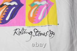 T-shirt Vintage Rolling Stones 1989 de la tournée nord-américaine à couture simple