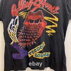 T-shirt Vintage Rolling Stones Voodoo Lounge 1994 Double Face XL Dry Rot des années 90