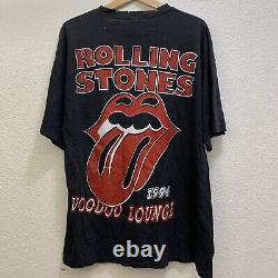 T-shirt Vintage Rolling Stones Voodoo Lounge 1994 Double Face XL Dry Rot des années 90