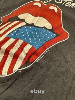 T-shirt Vintage de la tournée Rolling Stones 1981, des années 80, originale, grande taille, avec drapeau de l'Union Jack