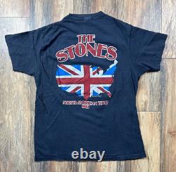 T-shirt Vintage de la tournée Rolling Stones 1981, des années 80, originale, grande taille, avec drapeau de l'Union Jack