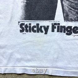 T-shirt Vtg 80s Rolling Stones Sticky Fingers Vieilli Tour Concert 1989 XS