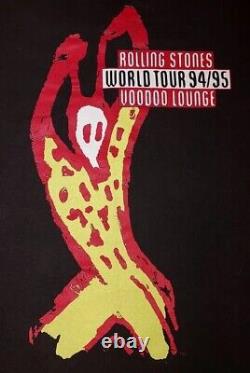 T-shirt XL de la tournée mondiale Vintage Rolling Stones Voodoo Lounge 94-95 avec langue pointue