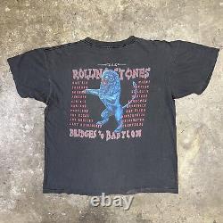 T-shirt à couture unique Rolling Stones Bridges To Babylon Vtg 1997 Taille XL