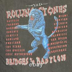 T-shirt à couture unique Rolling Stones Bridges To Babylon Vtg 1997 Taille XL