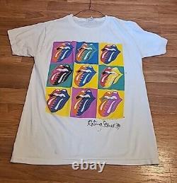 T-shirt à manches courtes Vintage Rolling Stones 1989 THE NORTH AMERICAN TOUR (L)