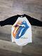 T-shirt à Manches Longues Raglan De La Tournée Nord-américaine 1989 Des Rolling Stones De Style Vintage