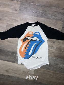 T-shirt à manches longues raglan de la tournée nord-américaine 1989 des Rolling Stones de style vintage