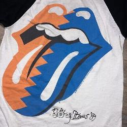 T-shirt à manches longues raglan de la tournée nord-américaine 1989 des Rolling Stones de style vintage