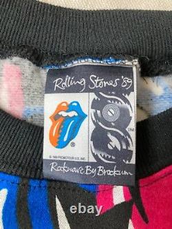 T-shirt à manches longues vintage rare des Rolling Stones de 1989