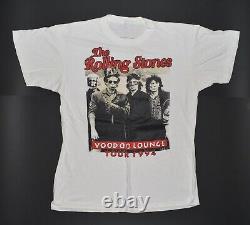 T-shirt blanc taille M / L de la tournée Voodoo Lounge 1994 des Rolling Stones