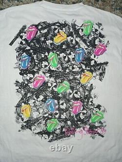T-shirt de concert Vintage Rolling Stones 1989 Steel Wheels pour hommes XXXL à couture unique