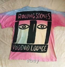 T-shirt de concert Vintage Rolling Stones Voodoo Lounge Tie Dye XL Brockum 1994