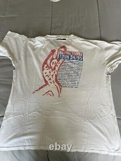 T-shirt de concert américain Vintage Rolling Stones 94/95 Voodoo Lounge à double face de Brockum
