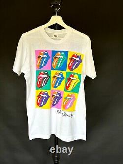 T-shirt de concert vintage des Rolling Stones 1989, taille L, fabriqué aux États-Unis par Fruit of the Loom.