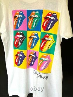 T-shirt de concert vintage des Rolling Stones 1989, taille L, fabriqué aux États-Unis par Fruit of the Loom.