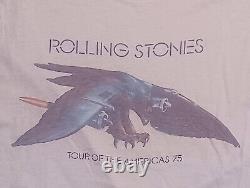 T-shirt de concert vintage des Rolling Stones des années 1970, tournée des Amériques 75, original
