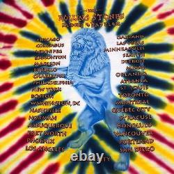T-shirt de groupe Rolling Stones 'Bridges to Babylon' de la tournée 1997, avec motif tie-dye vintage
