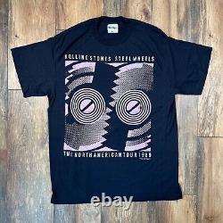T-shirt de la tournée Steel Wheels Tour des Rolling Stones de 1989 en taille XL