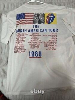 T-shirt de la tournée Steel Wheels en Amérique du Nord des Rolling Stones de 1989 en taille XL