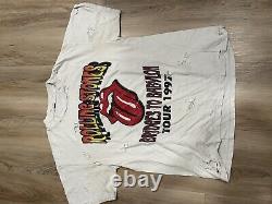 T-shirt de la tournée Vintage Rolling Stones 1997 XL Bridges To Babylon/Fear Of God Style
