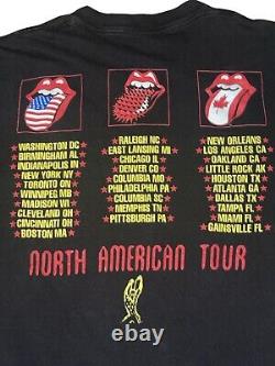 T-shirt de la tournée Voodoo Lounge des Rolling Stones de style vintage, taille XL, double face, de la marque Brockum