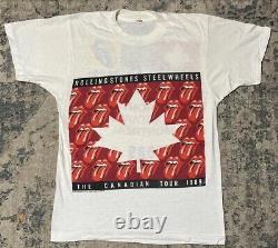 T-shirt de la tournée canadienne des Rolling Stones de 1989 en taille moyenne, rare et vintage