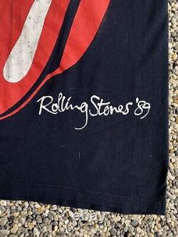 T-shirt de la tournée du groupe Rolling Stones de 1989 avec couture simple