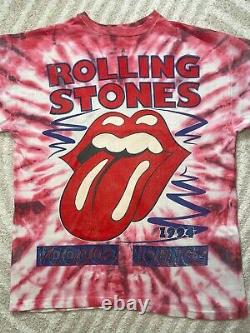 T-shirt de la tournée mondiale VooDoo Lounge des Rolling Stones de 1994, de taille Large.
