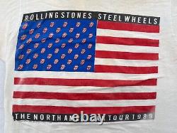 T-shirt de la tournée nord-américaine Steel Wheels des Rolling Stones (c) 1989