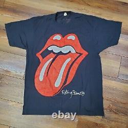 T-shirt de la tournée nord-américaine Steel Wheels des Rolling Stones, millésime 1989, taille Large.
