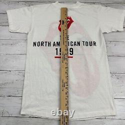 T-shirt de la tournée nord-américaine VTG Rolling Stones 1989 pour hommes, taille M, étiquette White House