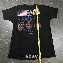 T-shirt de la tournée nord-américaine de 1989 des Rolling Stones, taille XL, avec la langue emblématique des années 80
