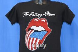 T-shirt de la tournée nord-américaine du groupe de rock ROLLING STONES des années 80 en petit.