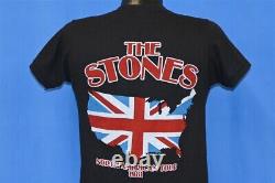 T-shirt de la tournée nord-américaine du groupe de rock ROLLING STONES des années 80 en petit.