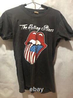 T-shirt de tournée rock nord-américaine des Rolling Stones des années 80 vintage 1981