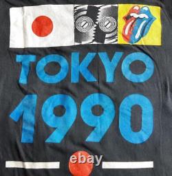 T-shirt de tournée vintage des Rolling Stones lors de leur première visite au Japon dans les années 90, fabriqué aux États-Unis en 1990.