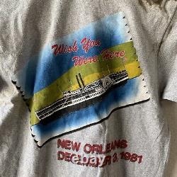 T-shirt du concert des Rolling Stones à La Nouvelle-Orléans des années 80, style vintage, Riverboat Screen Stars