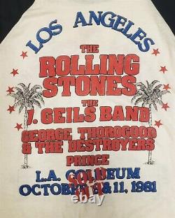 T-shirt du concert des Rolling Stones de 1981 au Colisée de Los Angeles en taille LARGE
