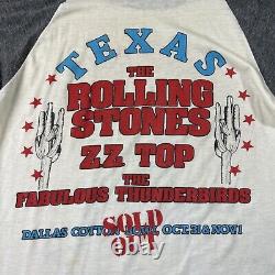T-shirt du concert vintage The Rolling Stones 1981 au Cotton Bowl du Texas, taille petit