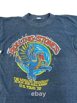 T-shirt du groupe de rock Rolling Stones de la tournée de 1978 avec Mick Jagger, style vintage des années 70.
