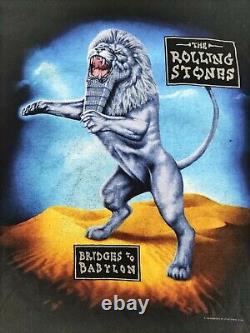 T-shirt en enclume vintage, tournée des Rolling Stones 1997 Bridges To Babylon, taille XL