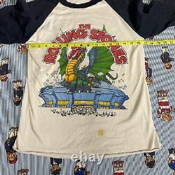 T-shirt graphique à manches raglan de la tournée Vintage The Rolling Stones 1981, taille MEDIUM 50/50 USA.