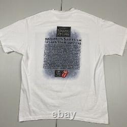 T-shirt graphique vintage des Rolling Stones des années 90 'Ponts vers Babylone' blanc XL