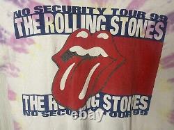 T-shirt homme vintage The Rolling Stones No Security Tour 1999, XL, teinture tie-dye, HTF RARE